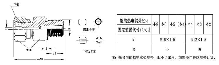 热电偶卡套螺纹接头